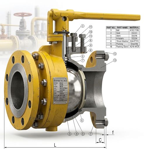 BALL VALVE CL600 RF A105