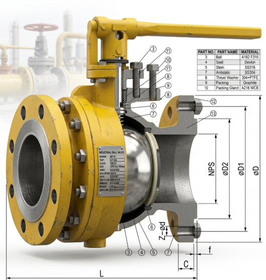 BALL VALVE CL600 RF A105