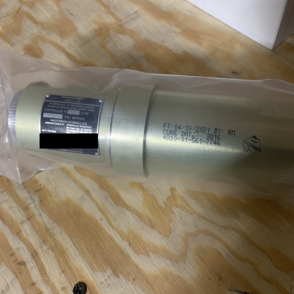VALVE FLOW CONTROL P/N  W198-16-19.5 PARKER STRATOFLEX
