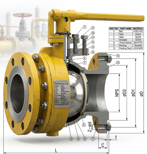 BALL VALVE CL600 RF A105