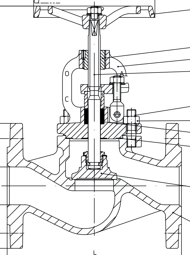 [4820123409503] STOP VALVE - STRAIGHT THROUGH WITH FLANGES AND GLAND SEAL - PN16